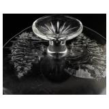 VETRERIA ETRUSCA - Made in Italy FOOTED Christmas Tree Round Glass Cake Plate