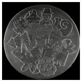 Christmas Round Glass Platter -Various Christmas Motifs