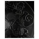 Christmas Round Glass Platter -Various Christmas Motifs