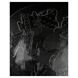 Christmas Round Glass Platter -Various Christmas Motifs