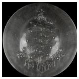PILGRIM GLASS Christmas Round Glass Platter Christmas Tree - 13 inch