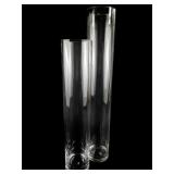 Pair of ***Tall*** 20 & 23.5 inch Cylinder Vases - For Flowers or Fill with Decor