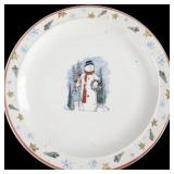 2003 Set of 12 Snowman Christmas Dishes. 4 Bowls, 4 Salad Plates, 4 Dinner Plates