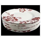 Martha Stewart Set of 8 Orleans Red Dinner Plates 11.5"