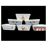 Group of Six - Mini Bread Loaf Baking Pan - CHRISTMAS THEMED