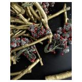 Display Decor - Small Centerpieces - Mini Cones, Holly Berries and Gold Twig Bundles - 4in approx