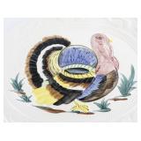 VINTAGE MCM NASCO R8950 Ceramic Embossed Thanksgiving Turkey Platter 18 7/8x14 1/4" Painted Made In Japan (original Box)