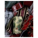 Lot of Christmas Ribbon & Decor