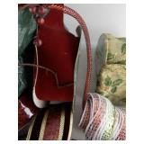 Lot of Christmas Ribbon & Decor