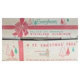 Vintage 1960's ***EVERGLEAM*** Stainless Aluminum Christmas Tree 94 Branch 6 Feet! Never Used!