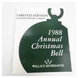 Wallace Silversmiths  1988 "Holiday Bells & Medallions" silver plate Christmas Sleigh Bell Ornament . Limited Edition 18th in a Series