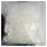 Group of Decor -White Fake Snow, Reindeer Moss Red Coral & Blue Confetti