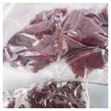 Group of Decor -White Fake Snow, Reindeer Moss Red Coral & Blue Confetti