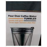 Wesmool Pour Over Coffee Maker Tumbler - Double Wall Glass with Three-Layer Stainless Steel Filter