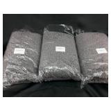 Lot of 3 Chenille Long Bathroom Rugs Runners - Dark Grey