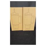 Set of 2 Dreamfocus 40 oz Tumblers with Handle, Straw, and Lid