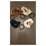 Lot of Hair Scrunchies and Elastic Hair Bands in Storage Cases