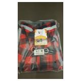 Red and Black Plaid Dog Coat, Size XL