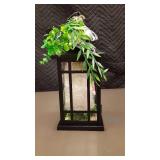 Decorative Lantern with Faux Greenery