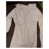 White Zip-Up Hoodie with Pockets and YVV Tag