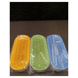 Set of 3 Plastic Strainer Containers with Different Colored Lids