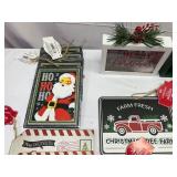 Large Assortment of Metal & Wooden Holiday Signs