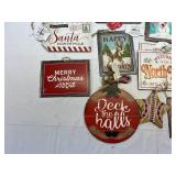 Large Assortment of Metal & Wooden Holiday Signs
