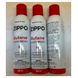 3x 290ml Zippo Butane