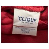 6 Clique Red Hooded Sweatshirts - Medium
