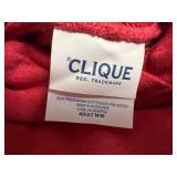 6 Clique Red Hooded Sweatshirts - Medium
