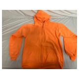 6 Orange Zip Up Hooded Sweatshirts - Small