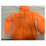 6 Orange Zip Up Hooded Sweatshirts - Small