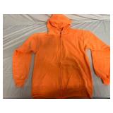 6 Orange Zip Up Hooded Sweatshirts - Small