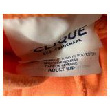 6 Orange Zip Up Hooded Sweatshirts - Small