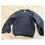 6 Navy Blue Crew Neck Sweatshirts - XL