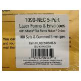 5x 100ct Sets of 1099-NEC Laser Forms and Envelopes
