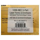 5x 100ct Sets of 1099-NEC Laser Forms and Envelopes