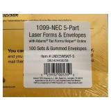 5x 100ct Sets of 1099-NEC Laser Forms and Envelopes