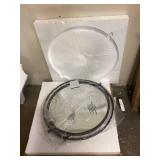 Baron 22.50 in. H x 21.00 in. W Modern Round Black Framed Accent Wall Mirror by Kate and Laurel  Customer Returns See Pictures
