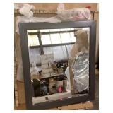 Home Decorators Collection Windlowe 28 in. W x 32 in. H Rectangular Wood Framed Wall Bathroom Vanity Mirror in Gray   Customer Returns See Pictures