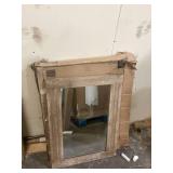 Home Decorators Collection Aberdeen 24 in. W x 32 in. H Rectangular Framed Wall Mount Bathroom Vanity Mirror in Antique Oak Customer Returns See Pictures