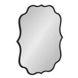 Kate and Laurel Higby 30.25 in. H x 24.00 in. W Scalloped Metal Framed Black Mirror Customer Returns See Pictures