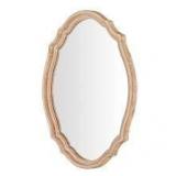 Home Decorators Collection Medium French Country Oval Natural Wood Ornate Framed Mirror (24 in. W x 29 in. H)  Customer Returns See Pictures