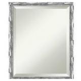 Amanti Art Scratched Wave Chrome 18 in. H x 22 in. W Framed Wall Mirror    Customer Returns See Pictures