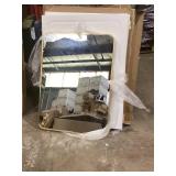 LuxHomez 22 in. W x 30 in. H Gold Vanity Rectangle Wall Mirror Aluminum Alloy Frame Bathroom Mirror     Customer Returns See Pictures