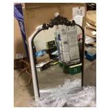 XRAMFY 24 in. W x 38 in. H Arched Black Aluminum Alloy Framed Decorative Wall Mirror    Customer Returns See Pictures