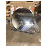 30 in. W x 30 in. H Round Metal Framed Wall Bathroom Vanity Mirror Black Customer Returns See Pictures