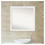 Amanti Art Vanity White Narrow 29.5 in. W x 29.5 in. H Non-Beveled Bathroom Wall Mirror in White  Customer Returns See Pictures