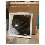 Amanti Art Vanity White Narrow 29.5 in. W x 29.5 in. H Non-Beveled Bathroom Wall Mirror in White  Customer Returns See Pictures