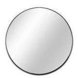 TA 36 in. x 36 in. Black Modern Round Framed Decorative Mirror  Customer Returns See Pictures